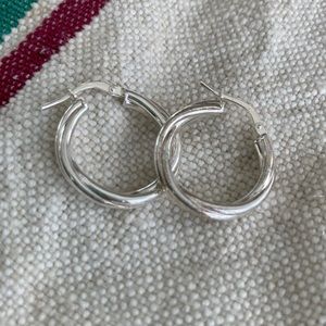 Sterling Silver Twist Hoops